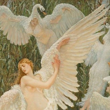 MARIA POZOS on Instagram: "Majestic transformation; perfectly imperfect. The Swan Maiden - Walter Crane" Istoria Artei, Walter Crane, Rennaissance Art, Art Nouveau Tiles, White Wings, Arte Inspo, Fairytale Art, Art Masters, Romantic Art