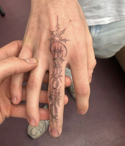 Cybersigilism Tattoo Finger, Free Hand Tattoo Ideas, Like Work Tattoo, Glo Gang Tattoo, Sigil Tattoo, Kunst Tattoos, Hand Tats, Tattoos Geometric, Dream Tattoos