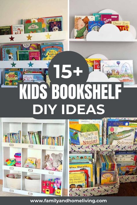 Want to create a reading sanctuary that your kids will love? Look no further than our collection of 15+ DIY bookshelf ideas for kids' rooms. From wall-mounted book racks to freestanding bookcases, we include links to tutorials that will show you how to create a cozy reading nook that will make reading time a joy. #KidsBedroomIdeas #DIYBookRacks #KidsBookshelfIdeas #ReadingSanctuary #BookNook Diy Kids Bookshelf, Best Bookshelves, Indoor Playspace, Bookshelves For Kids, Gutter Bookshelf, Diy Bookshelf Kids, Classic Bookshelves, Diy Rack, Reading Chairs