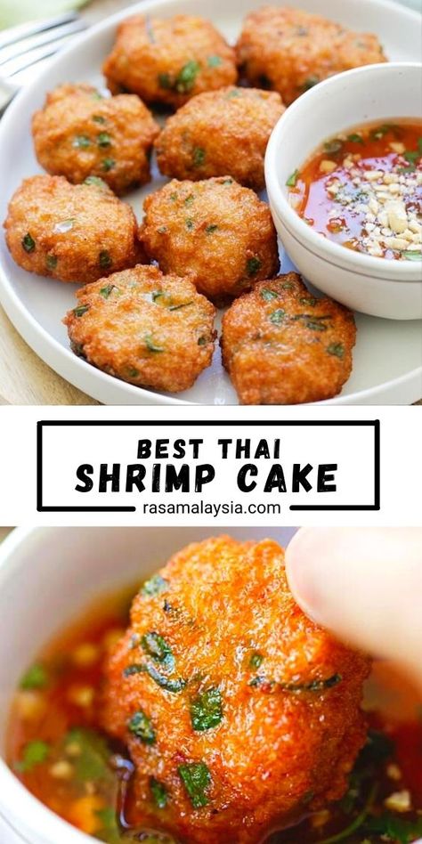 Recipes Using Shrimp Paste, Prawn Appetizer Recipes, Thai Inspired Appetizers, Thai Prawns Recipe, Prawn Cakes Recipe, Asian Shrimp Cakes, Thai Prawn Cakes, Asian Recipes Appetizer, Shrimp Snack Recipes