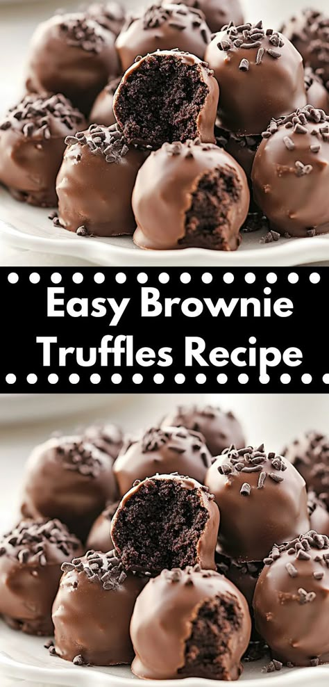 Searching for a quick and satisfying treat? These Easy Brownie Truffles require minimal effort and deliver maximum flavor. Perfect for busy families, they make delightful snacks or dessert ideas for any day of the week. Brownie Truffles Recipe, Healthy Candy Recipes, Brownie Cake Pops, Truffle Recipe Easy, Cookie Exchange Ideas, Easy Christmas Candy, Brownie Truffles, Easy Christmas Candy Recipes, Easy Truffles