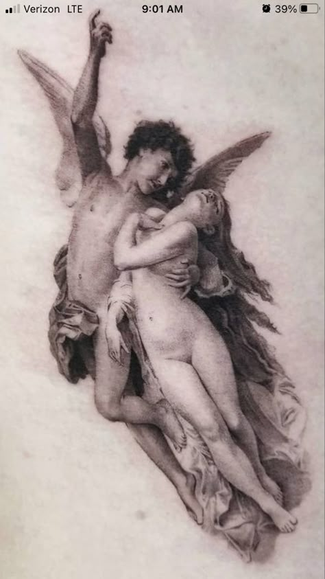 I will go to her for this someday.. Angel Baby Art, Venus Tattoo, William Bouguereau, Cupid Tattoo, Small Dragon Tattoos, Horoscope Tattoos, Statue Tattoo, Cupid And Psyche, Cool Chest Tattoos