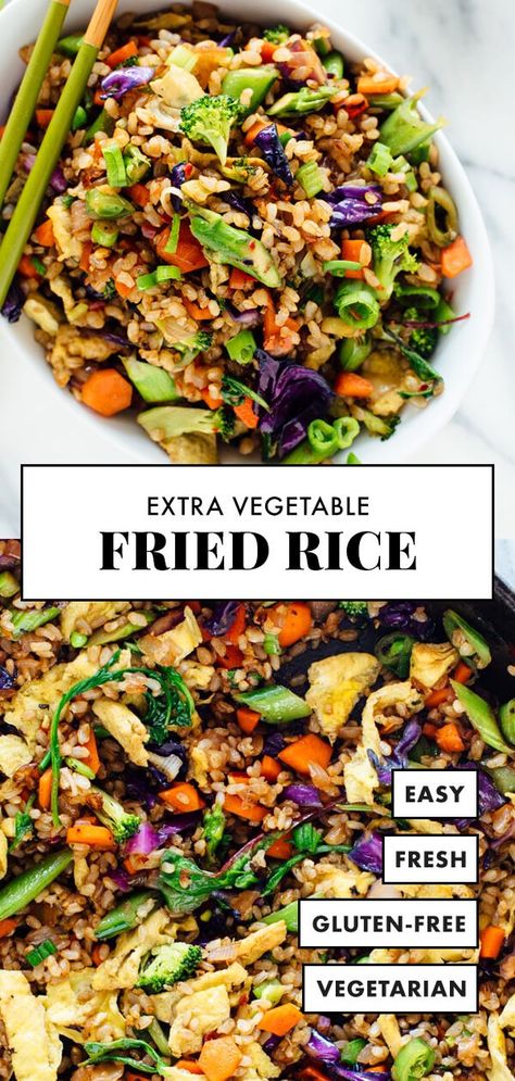 Vegetarische Diners, Vegetable Fried Rice Recipe, Rice Healthy, Veggie Fried Rice, Wallpaper Food, Pasta Vegetariana, Vegetarian Meal Prep, Arroz Frito, Vegetable Fried Rice