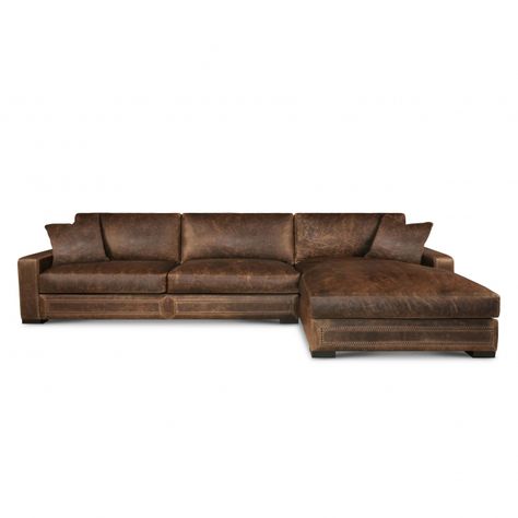 Downtown Cowboy Eleanor Rigby, Genuine Leather Sofa, Hardwood Furniture, Sofa Chaise, Leather Couch, Cushion Pattern, Leather Sectional, Living Room Sectional, Stitching Leather