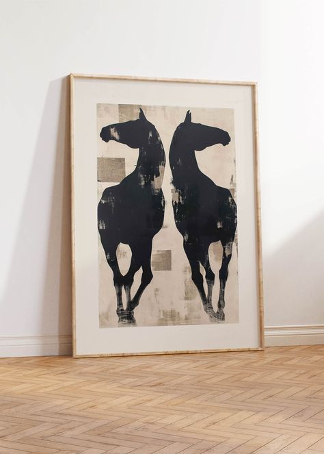 𝗣𝗥𝗜𝗡𝗧𝗔𝗕𝗟𝗘 𝗔𝗥𝗧 | 𝗣𝗟𝗘𝗔𝗦𝗘 𝗥𝗘𝗔𝗗 𝗗𝗘𝗧𝗔𝗜𝗟𝗦 ⬇️ An abstract print of two horses in the style of abstract modern block art, with neutral colors of tan and black. Modern color block art with geometric shapes, boho horse wall art. Modernist horse printable art. Simple clean equestrian decor. Neutral colors horse art print. Equine art gift for the horse lover. Download, print, and frame beautiful, original artwork instantly! 𝗧𝗵𝗶𝘀 𝗶𝘀 𝗮 𝗗𝗜𝗚𝗜𝗧𝗔𝗟 𝗱𝗼𝘄𝗻𝗹𝗼𝗮𝗱 𝗶𝘁𝗲𝗺 𝗼𝗻𝗹𝘆. 𝗡𝗢 𝗣𝗛𝗬𝗦𝗜𝗖𝗔𝗟 𝗶𝘁𝗲𝗺 𝘄𝗶𝗹𝗹 𝗯𝗲 𝘀𝗵𝗶𝗽𝗽𝗲𝗱 𝘁𝗼 𝘆𝗼𝘂 𝗮𝗻𝗱 𝗳𝗿𝗮𝗺𝗶𝗻𝗴 𝗺𝗮𝘁𝗲𝗿𝗶𝗮𝗹𝘀 𝗮𝗿𝗲 𝗡𝗢𝗧 𝗶𝗻𝗰𝗹𝘂𝗱𝗲𝗱. ------------------------- 💙 𝗜𝗻𝗰𝗹𝘂𝗱𝗲𝗱 𝗙𝗶𝗹𝗲𝘀 💙 ------------------------- You will receive 4 high-quality (300 DPI) JPG files for Modern Horse Paintings, Cowboy Art Print, Horse Artwork Abstract, Equestrian Painting, Neutral Abstract Paintings, Horse Portrait Painting, Horse Printable, Horse Wall Decor, Abstract Horse Art