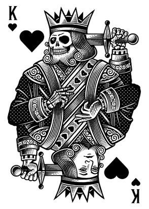 Queen Card Tattoo, King Of Hearts Tattoo, Playing Card Tattoos, Gotik Tattoo, Spade Tattoo, Queen Of Diamonds, Skeleton Artwork, Skull King, Card Tattoo Designs