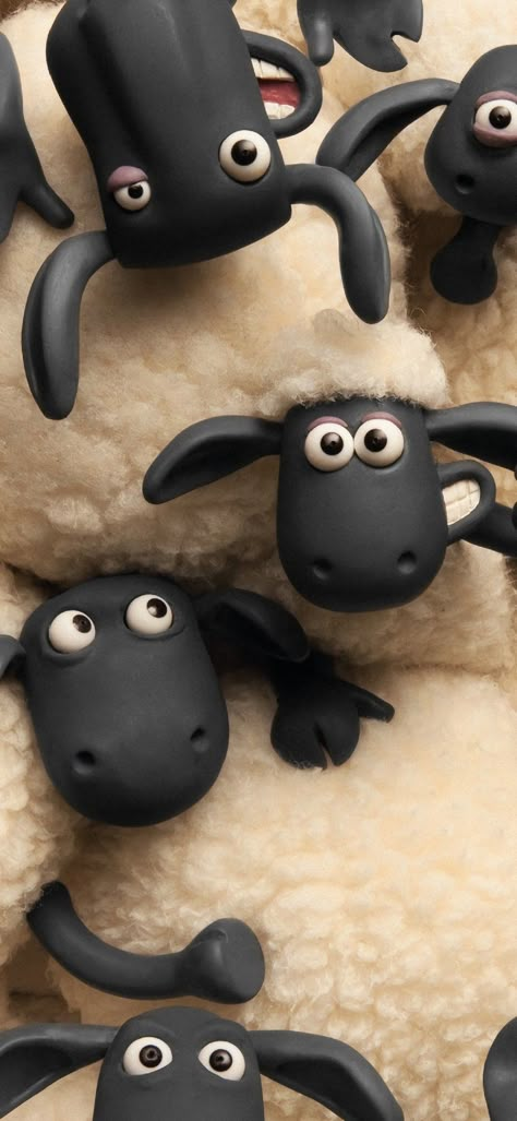 Shawn The Sheep, Aardman Animations, Wallace And Gromit, Shaun The Sheep, Pinturas Disney, Cute Disney Wallpaper, The Sheep, Minimalist Wallpaper, Black Sheep