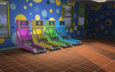 Mod The Sims: Skee Ball and Photo Booth by fire2icewitch Sims 4 Photobooth Cc, Sims 4 Arcade Cc, Sims Download, Cc Packs, Cc Shopping, Cc Furniture, Skee Ball, Sims 4 House Design, Sims 4 Gameplay