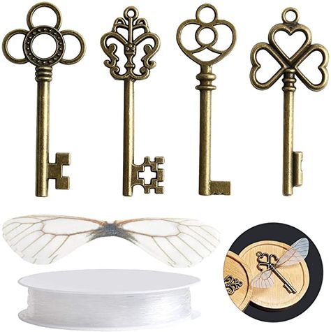 Harry Potter Flying Keys, Flying Keys, Key Diy, Diy Wings, Vintage Skeleton Keys, Anniversaire Harry Potter, Vintage Skeleton, Harry Potter Halloween, Dragonfly Wings