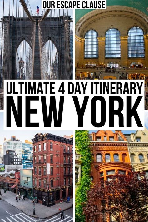 Ultimate 4 day itinerary NYC Traveling To Nyc, Ny Itinerary, 4 Days In Nyc, 4 Days In New York, New York Itinerary, Beautiful Neighborhoods, Nyc Itinerary, Nyc Travel Guide, New York City Vacation