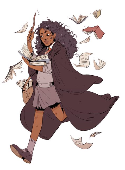 The Idea Of A Black Hermione Isn't New To The 'Harry Potter' Fandom, If You've Been Paying Attention | Bustle Black Hermione, Hermione Granger Fanart, Ron Y Hermione, Harrypotter Fanart, Sufjan Stevens, Yer A Wizard Harry, Harry Potter Artwork, Harry Potter Drawings, Albus Dumbledore