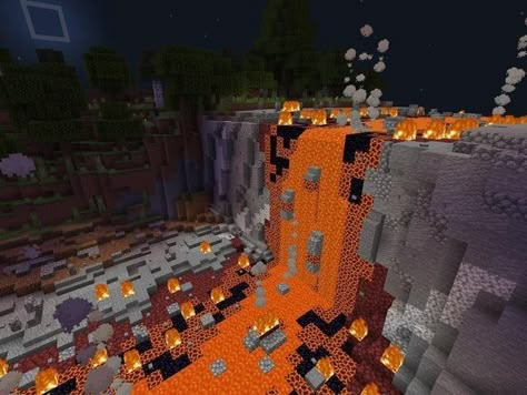 Lava Waterfall, Castle Exterior, Minecraft Structures, Minecraft Farm, Minecraft Medieval, Minecraft Furniture, Minecraft Plans, Minecraft Tips, Minecraft Construction