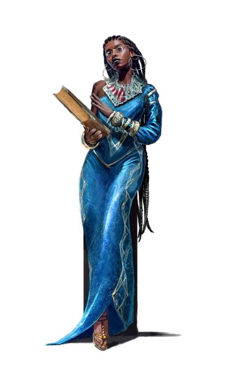 Dnd Scholar, Dnd Wizard Female, Scholar Character Design, Female Wizard Art, Fantasy Scholar, Blue Character Design, Wizard Female, Wizard Dnd, Blue Wizard