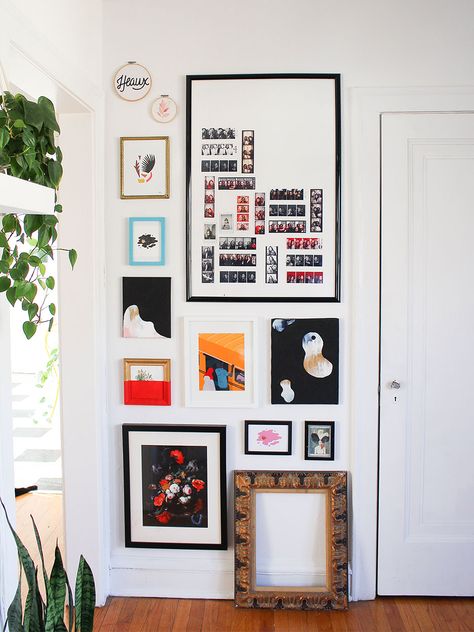 An Art Curator’s Tried-and-True Tips for Hanging a Gallery Wall Gallery Wall Tips, Entryway Gallery Wall, Gallery Wall Artwork, Gallery Wall Bedroom, Frame By Frame, Gallery Wall Layout, Welcome To My House, Modern Gallery Wall, Apartment Art