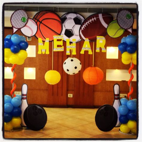 Sports Day Decoration, Sports Party Decorations, Sports Birthday, Sports Camp, Sports Party, Sports Themed Party, Sports Day, Sports Decorations, Vacation Bible School