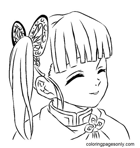 Kanao Coloring Page, Kanao Drawing Sketch, Cute Demon Slayer Drawings Easy, Kanao Tsuyuri Drawing, Demon Slayer Sketch Easy, Kanao Sketch, Demon Slayer Outline, Demon Slayer Characters Drawing, Kanao Drawing