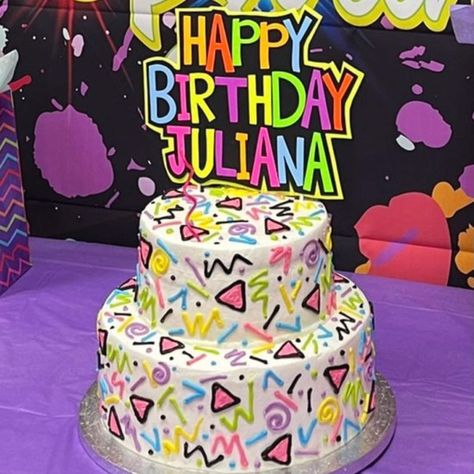 "You will love how this glow party cake topper looks by daylight and black light! The neon colors are super bright, and, because they are UV reflective, they fluorescce like crazy. This cake topper is also customizable, so you can add a name, if you like. Orders over $35 ship for free! Get the best shipping deal by pairing up your cake topper with this matching banner (same font and colors); https://www.etsy.com/listing/979695499/neon-birthday-banner-glow-party-banner?ref=shop_home_active_1 DETA Glow Party Food, Glow Party Cake, Neon Birthday Cakes, Neon Cake, Glow Party Decorations, Neon Cakes, Neon Birthday, Personalized Cakes, Glow Party