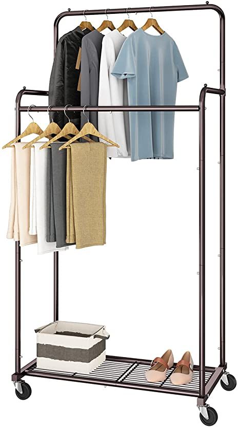 Clothes Rack Design, Diy Rack, Rolling Rack, Closet Rack, Metal Clothes Rack, Hanging Clothes Racks, Clothes Rod, Shoe Shelves, Garment Rack