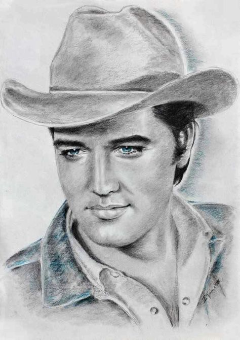 Elvis Presley Drifted Apart, Elvis Tattoo, Elvis Art, Pencil Sketching, Cowboy Pictures, You Miss Me, Do You Miss Me, Shruti Hassan, Men Faces