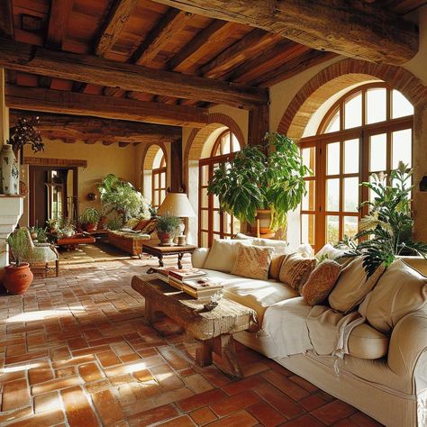 Creating Your Dream Mediterranean Style Living Room • 333+ Art Images Hacienda Living Room, Spanish Style Living Room, Mexican Living Room, Mediterranean Style Living Room, Spanish Style Home Interior, Spanish Living Room, Tuscan Living Rooms, Mediterranean Living Room, Spanish Interior