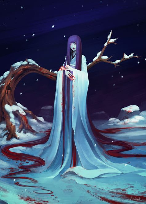 ArtStation - Yuki Onna, SEPHIROTH ★ ART Japanese Vampire Art, Yuki Onna Art, Nure Onna, Japanese Vampire, Sephiroth Art, Japanese Mythical Creatures, Japanese Urban Legends, Japanese Goddess, Japanese Yokai