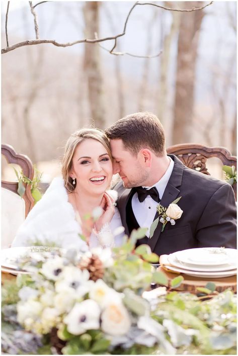 Wintergreen Resort Wedding Winter Wedding Inspiration | Wintergreen Resort - hartofgracephotography.com Bridal Cake Topper, Vintage Style Furniture, Virginia Wedding Venues, Cream Color Dress, Hope Design, Green Glassware, Winter Wedding Inspiration, Wedding Winter, Virginia Wedding