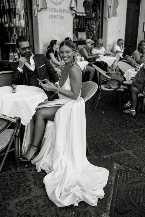 Italian Elopement, Dock Wedding, Positano Wedding, Cover Of Vogue, Destination Wedding Italy, Coast Elopement, Elopement Wedding Dresses, Coast Dress, Boat Wedding