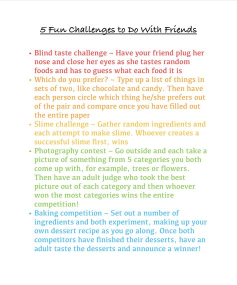 5 Fun Challenges to do With Friends Youtube Channel Ideas With Friends, Fun Youtube Challenges Ideas, Youtube Challenges Ideas Funny, Youtube Challenges To Do With Friends, Fun Challenges To Do, Things To Do At The Park With Friends, Challenge To Do With Friends, Funny Challenges To Do With Friends, Sleepover Challenges