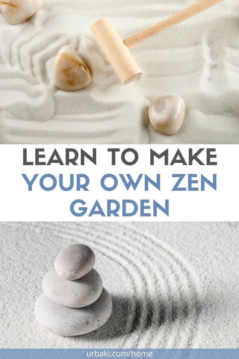 Kinetic Sand Zen Garden, Zen Sand Garden Diy, Diy Zen Garden Mini How To Make, Desktop Zen Garden Diy, Tabletop Zen Garden Diy, Diy Zen Garden Mini, Mini Zen Garden Diy, Zen Crafts, Japanese Rock Garden Design