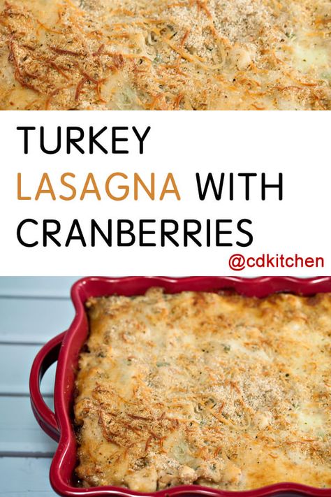 Holiday Turkey Recipes, Leftover Lasagna, Baked Pasta Casserole, Lasagna Recipe With Ricotta, Turkey Lasagna, Cranberry Turkey, Holiday Leftovers, Thanksgiving Leftover Recipes, Lasagna Recipes