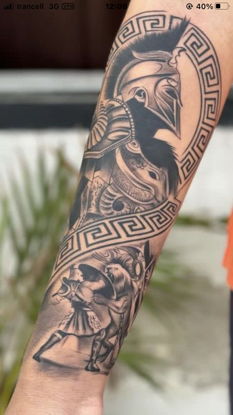 Greek Gods Tattoos For Men, Roman Arm Tattoo, Roman Symbols Tattoo, Nordic Forearm Tattoo Men, Full Forearm Sleeve, Roman Tattoo Sleeve, Spartan Tattoo Forearm, Greek Forearm Tattoo, German Tattoo For Men