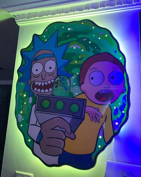 Bedroom Art Painting, Hypebeast Room, Video Game Room Design, Rick Y Morty, Los Angeles Art, Hang Art, Indie Room Decor, Wall Drawing, Indie Room