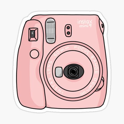 Preppy Stickers Aesthetic, Aesthetic Stickers Cool, Pink Polaroid Camera, Sticker Images, Camera Sticker, Pink Stickers, Pink Camera, Stickers Cool, Preppy Stickers