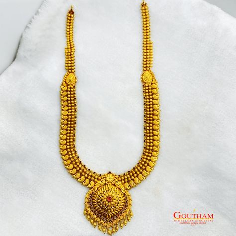 U Haram Gold, U Shape Gold Haram Designs, U Shape Haram Gold, Haram Designs Gold Latest Long With Weight, Indian Gold Jewellery, Jewellery South Indian, Gold Haram, Haram Designs, Gold Temple Jewellery