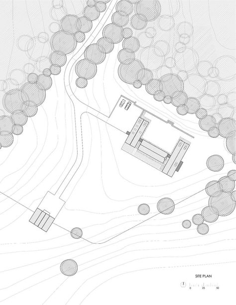 Gallery of Becherer House / Robert M. Gurney Architect - 25 Site Plan Rendering, Site Plan Drawing, Site Plan Design, Architecture Site Plan, Drawing Sites, Henning Larsen, Tree Plan, Architectural History, Architecture Drawing Plan