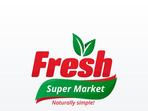 Fresh Super Market Logo by __Muhammad__Bilal Super Market Logo, Food Company Logo, Supermarket Logo, Fresh Logo Design, V Logo Design, Market Logo, Fresh Logo, Inspiration Logo Design, Design Studio Logo