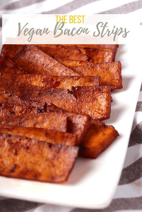 Savor the smoky, savory goodness of vegan tofu bacon, a mouthwatering twist on classic bacon. Perfect for enhancing your salads, soups, or breakfast sandwiches with a burst of flavor. Vegan Tofu Bacon, Tofu Bacon, Vegan Tofu Recipes, Vegan Meat Recipe, Tofu Breakfast, Tofu Recipes Vegan, Vegan Bacon, Favorite Salad, Vegan Tofu