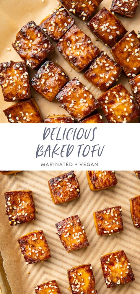 East Tofu Recipe, Marinated Baked Tofu, Tofu Tahini Recipe, Tofu Recipes For Salads, Gluten Free Dairy Free Tofu Recipes, Simple Tofu Marinade, Best Tofu Marinade, Thai Tofu Marinade, Make Ahead Tofu Recipes