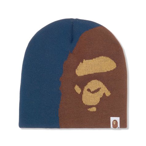 SKU: 001HTK301002MNVY Street Wear Hats, Bape Beanie, Beanie Design, Cool Beanies, Streetwear Hats, Vintage Street Fashion, Boys Beanie, Dope Hats, Funky Hats