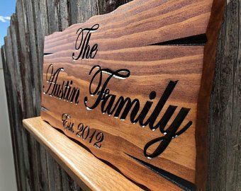 Wood Signs Wedding Gift, Last Name Wood Sign, Wood Sign Wedding, Wedding Gift Signs, Carved Signs, Personalized Wood Signs, Carved Wood Signs, Established Sign, Last Name Sign