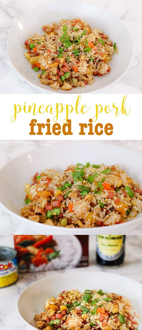 Fried Pineapple, Pork Fried Rice Recipe, Pineapple Pork, Chimichurri Recipe, Pineapple Fried Rice, Pork Fried Rice, Easy Sheet Pan Dinners, Minute Rice, Fried Rice Recipe