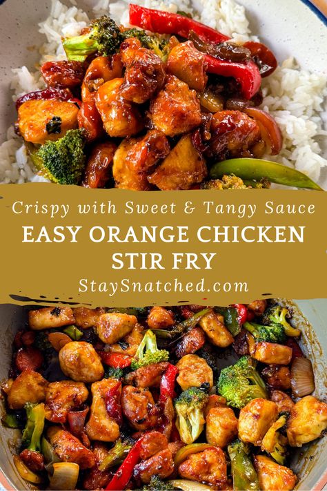 Orange Chicken With Broccoli, Air Fry Orange Chicken Recipe, Orange Chicken Casserole, Orange Chicken Stir Fry With Vegetables, Orange Teriyaki Chicken, Chicken Stir Fry With Vegetables Recipe, Orange Stir Fry Sauce, Chinese Chicken Stir Fry Recipes, Crispy Chicken Stir Fry