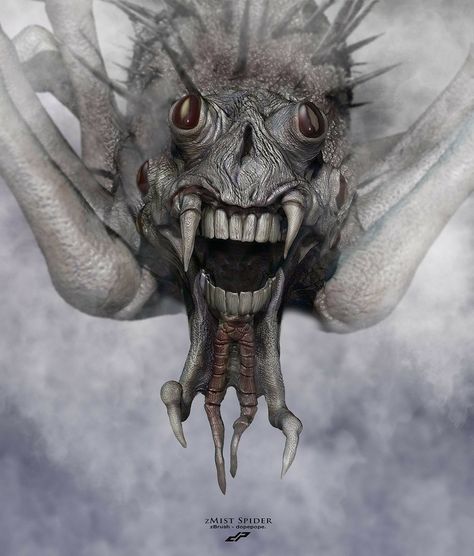 Grey Widower concept art for The Mist. Spider Mouth, Pennywise The Clown, The Dark Tower, Fantasy Monster, Horror Comics, The Mist, Monster Design, Movie Monsters, B Movie