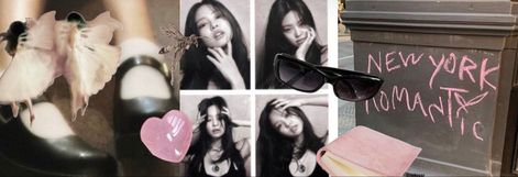 blackpink jennie layout twitter header pink and black new york photobooth aesthetic Jennie Twitter Header, New York Header, Black Pink Banner, Black Layout Twitter, Black Pink Header, Jennie Header Twitter, Pink And Black Twitter Header, Blackpink Header, Jennie Header