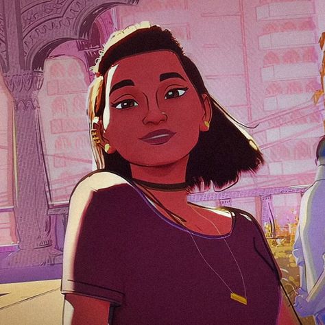 Spider-Man : Across the Spider-Verse (2023) Spiderverse Gayatri, Gayatri Across The Spiderverse, Gayatri Singh Spiderverse, Spiderman Across The Spider Verse Characters, Spider Man Indian, Across The Spider Verse Characters, Spiderman Across The Spider Verse Art, Gayatri Spiderverse, Gayatri Spiderman