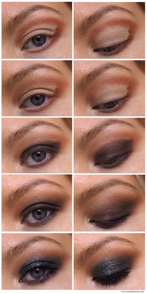 Sparkly smokey eye tutorial with step by step photos - Charlotta Eve Smokey Eye Makeup With Glasses, Black Smokey Eye Blue Eyes, Sparkly Smokey Eye, Smokey Eye Steps, Deep Set Eyes Makeup, Smoky Eye Tutorial, Smokey Eye Makeup Steps, Eye Makeup For Hooded Eyes, Black Smokey Eye Makeup