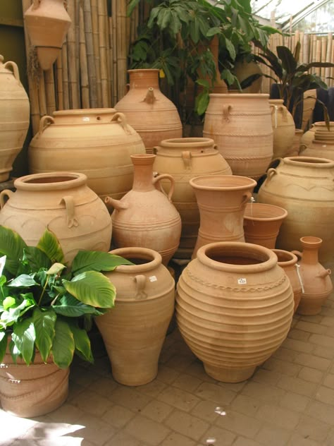 We have a large variety of Greek terracotta pots and jars perfect for any sized garden. Greek Terracotta Pots, Large Terracotta Pots Garden, Greek Plant Pots, Terracotta Patio Outdoor Spaces, Large Terracotta Pots Outdoor, Spanish Plant Pots, Terracotta Pots Wedding, Mediterranean Pots, Terracotta Pots Garden