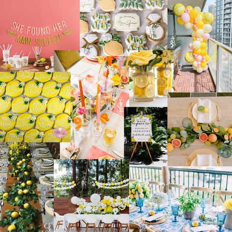 Bachlorette Party Lemon Theme, Yellow Themed Bachelorette Party, Yellow Hens Party, Yellow Bachelorette Theme, Italian Summer Bachelorette Theme, European Bachelorette, European Summer Theme Party, Lemon Themed Bachelorette Party, Yellow Bachelorette Party