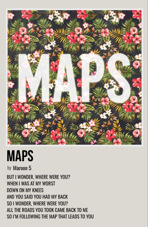 minimal polaroid song poster for maps by maroon 5 Maroon 5 Aesthetic, Maroon 5 Poster, Maps Maroon 5, James Valentine, Polaroid Aesthetic, Minimalist Music, Paintings For Living Room, Polaroid Posters, Music Poster Ideas