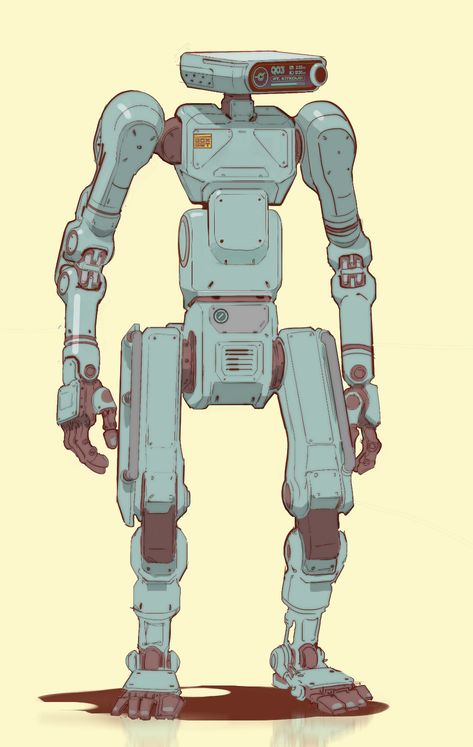 ArtStation - Boxbot Mark 2 Robot Artwork, Basic Animation, Robot Design Sketch, Robot Suit, Futuristic Robot, Graphisches Design, Robot Illustration, Humanoid Robot, Star Wars Droids